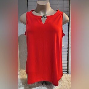 Susan Graver Red 1X Sleeveless Top